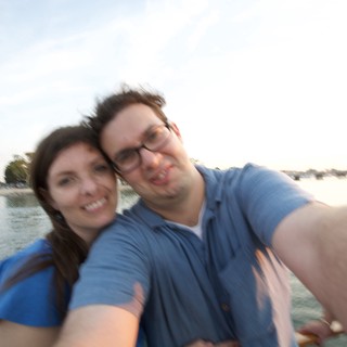 Blurry Waterfront Selfie on Fourth of July