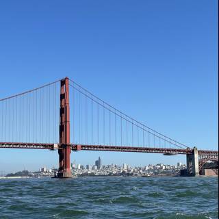 Iconic Golden Gate Bridge against a Clear Blue Sky