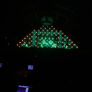 Pyramid of Green Light on Coachella Stage
