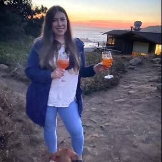 Wine, Sunset, and My Furry Best Friend