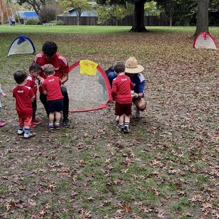 Youth Soccer Practice at the Park in Autumn