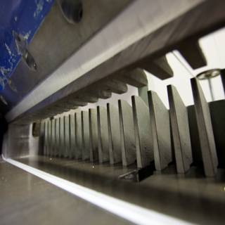 Metal Cutting Machine in Train Station
