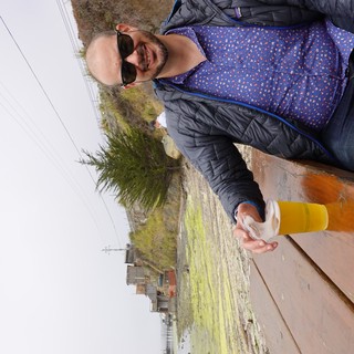 Beachside Beer Break on Overcast Day