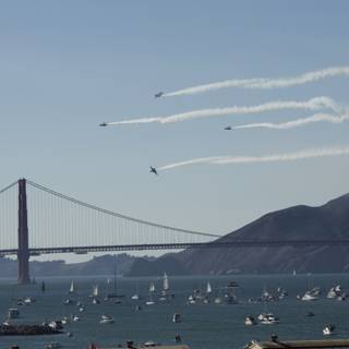 Aviation Acrobatics Over San Francisco's Iconic Bridge