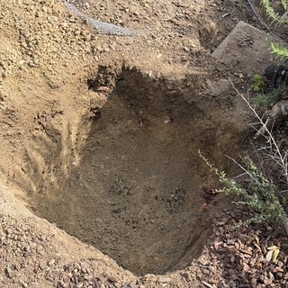 Freshly Dug Garden Hole Ready for Planting