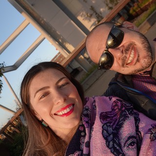 Happy Couple's Golden Hour Selfie Adventure