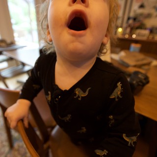 Young Child's Excited Expression on Christmas Day