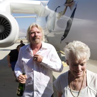 Richard Branson and Guests by the White Knight Two Aircraft