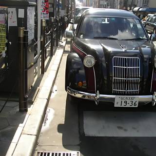 Black Car Parked in Tokyo's Technology District