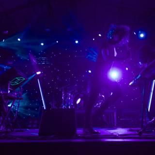 Purple Spotlight on the Rock Band