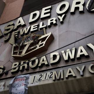 Casa de Oro Jewelry Sign on Broadway