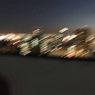 Nighttime Metropolis from an Airplane Window