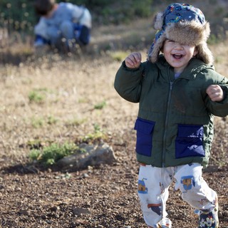 Joyful Toddler Laughing Outdoors at Mt. Diablo