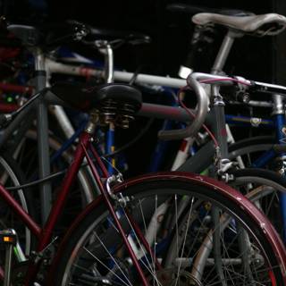 A Group of Parked Bicycles