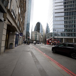 Modern London Street View with Iconic Gherkin Tower