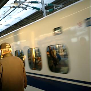 Man at a Bullet Train Station in Tokyo