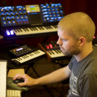 Morgan Page Creating Music on his Keyboard