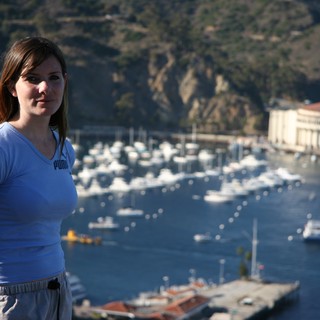 Woman Overlooking Catalina Island Harbor Vista