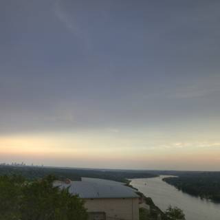 Sunset over Austin's River and City