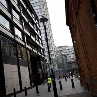Modern Urban Street Scene in London Financial District