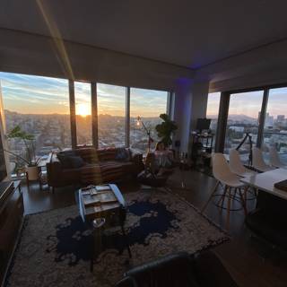 Sunset View from Penthouse Living Room