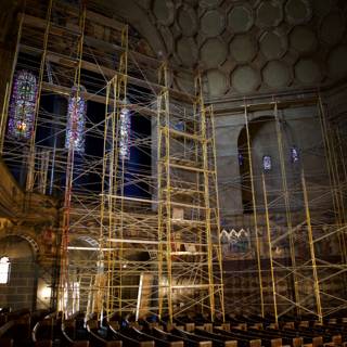 Scaffolding Rises in Stunning Church Interior