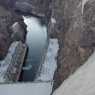 A breathtaking view of Hoover Dam from above