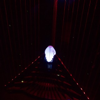 Illuminated Ghost Sculpture in Laser Light Installation