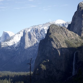 Winter Snow Blankets Yosemite Valley's Granite Cliffs