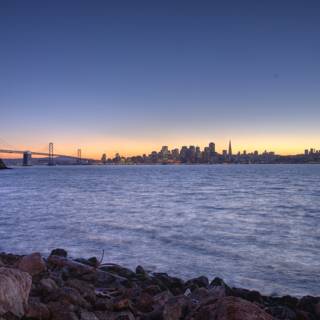 Sunset Over San Francisco Bay Bridge