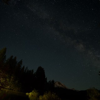 Milky Way Arches Over Mount Lassen at Night