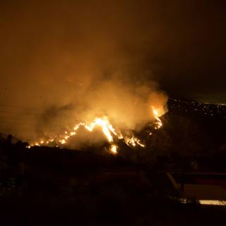 Burning Hills at Night