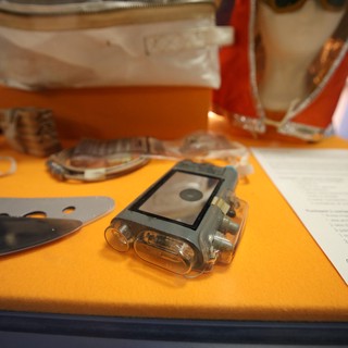 Vintage Spy Camera Display on USS Hornet Museum