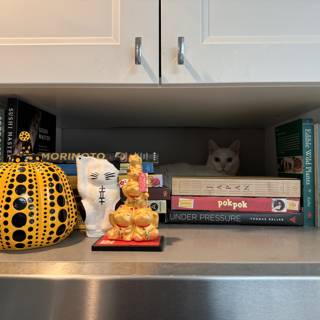 Pumpkin Purr-fection: A Cat's Sanctuary on Shelf