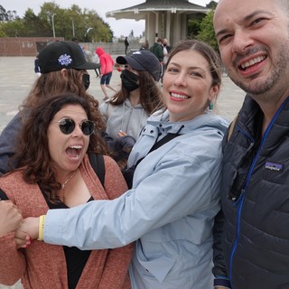 Friends Celebrating Together at Outdoor Event