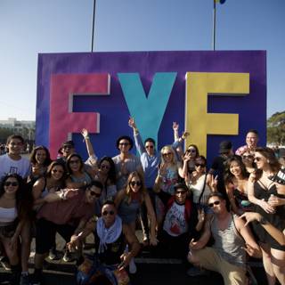 Posing in front of FVF Sign