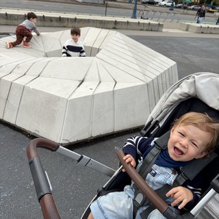 Happy Toddler at Modern Urban Playground