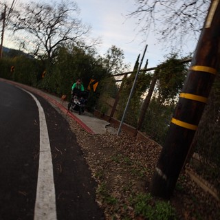 Motion-Blurred Dusk Walk Along Suburban Road