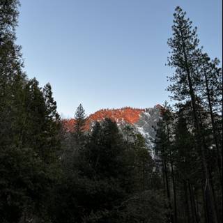 Sunset over Yosemite Mountains