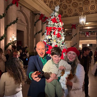 Family Christmas Portrait at Grand Historic Building