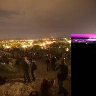 Night Crowd Gathers on Hilltop During Santa Fe Fiesta