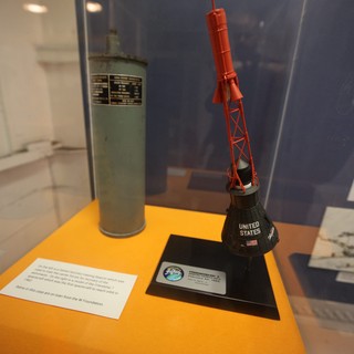 Mercury Capsule Model and Launch Tower Display