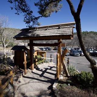 Japanese-Inspired Covered Entrance at Southwestern Trailhead
