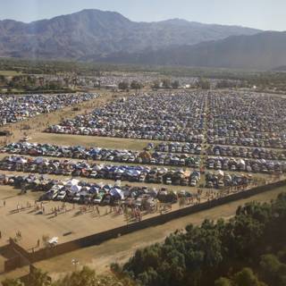 Aerial View of Crowded Campground at Coachella