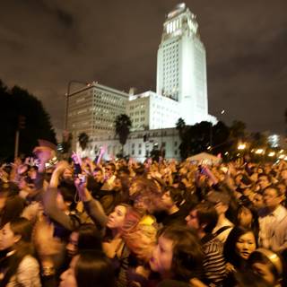 Nighttime Metropolis Crowd