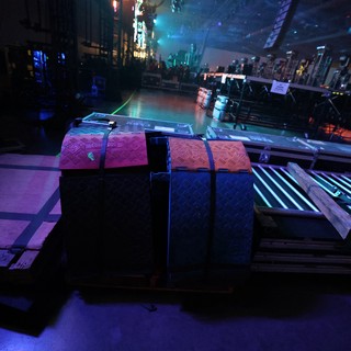 Backstage Chaos: Cable Ramps and Stage Gear at Wobbleland