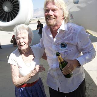 Richard Branson with the White Knight Two aircraft