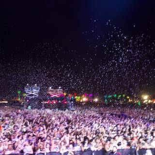 Fireworks Showering the Enthusiastic Crowd at Coachella
