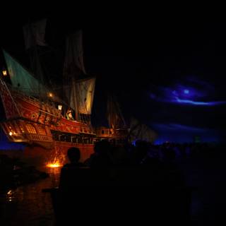 Illuminated Ship on the Water