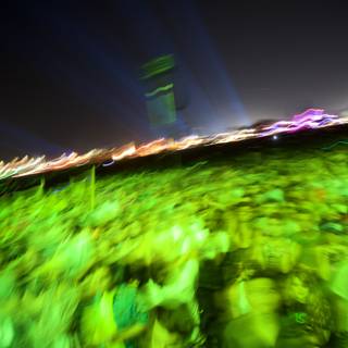 Blurred Lights of the Night Crowd